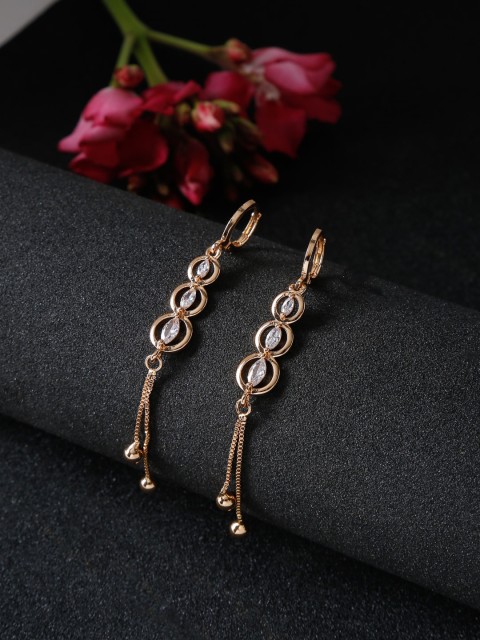 

NEUDIS Gold-Plated Gold-Toned Contemporary Drop Earrings