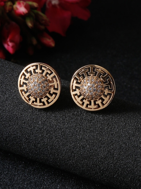 

NEUDIS Gold Plated Gold-Toned Contemporary Studs Earrings