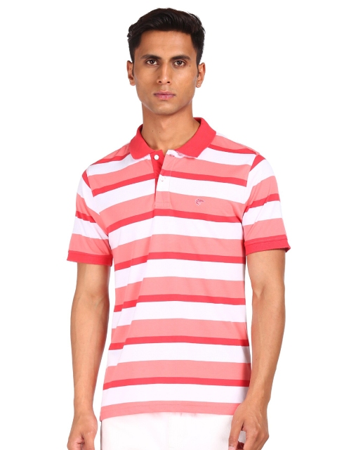

Ruggers Men Peach-Coloured Striped T-shirt