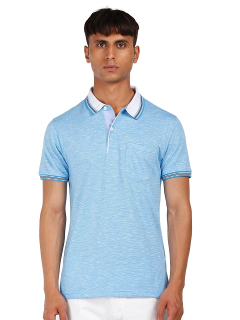 

Ruggers Men Blue Polo Collar Slim Fit T-shirt