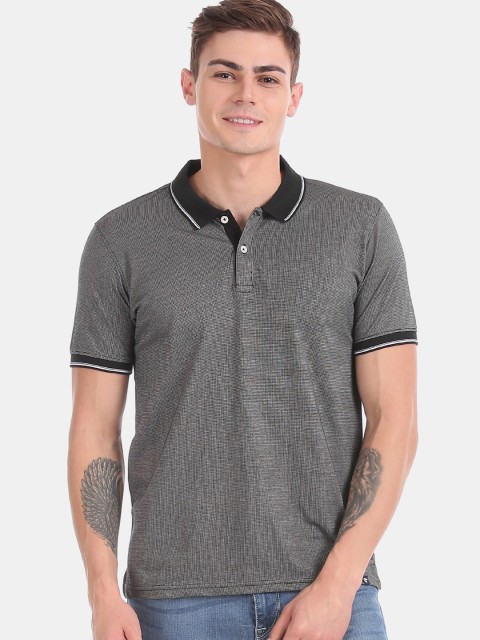 

Ruggers Men Grey Polo Collar T-shirt