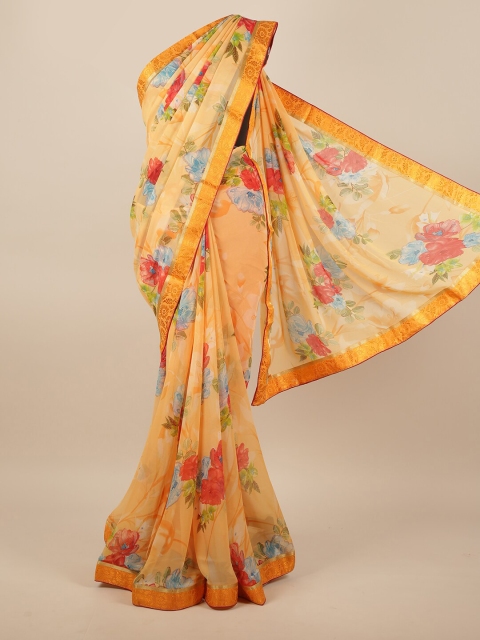 

Pothys Orange & Red Floral Printed Saree