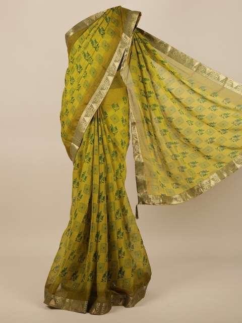 

Pothys Green Floral Printed Saree