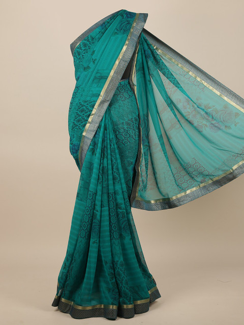 

Pothys Green Floral Printed Saree