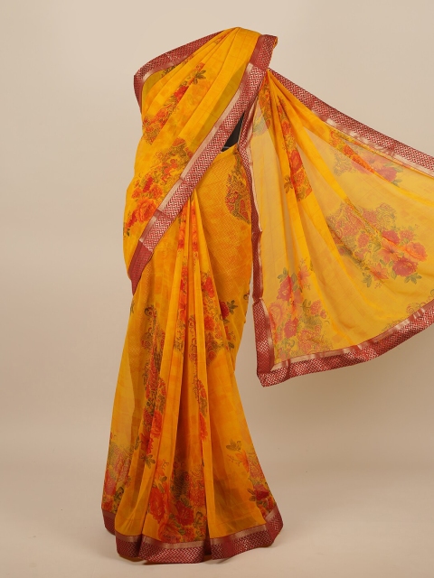 

Pothys Yellow & Red Floral Saree