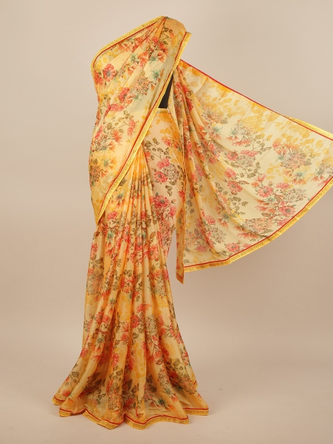 

Pothys Yellow & Red Floral Saree