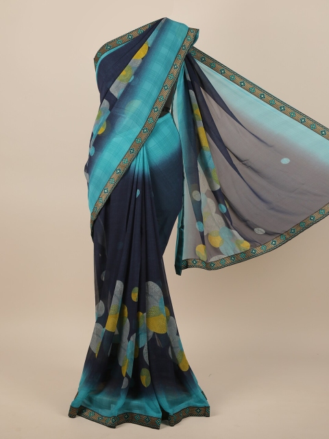 

Pothys Blue & Green Floral Printed Saree