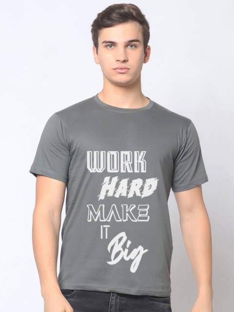 

Blacksmith Men Grey White Typography Printed Pure Cotton T-shirt