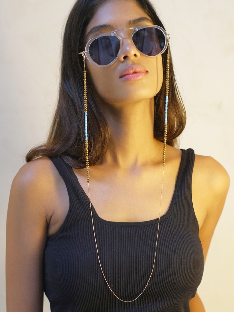 

Ayesha Unisex Metallic Beaded Mask Chain, Gold