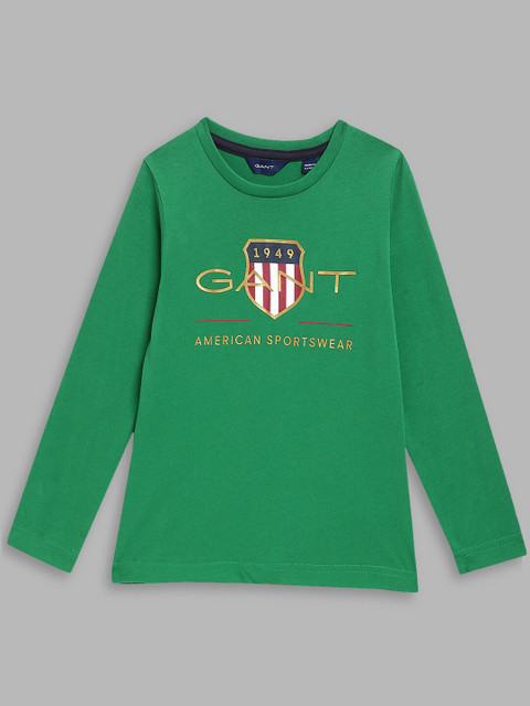 

GANT Unisex Kids Green Typography Applique T-shirt