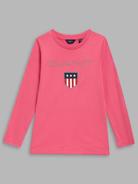 GANT Kids Pink Typography Printed T-shirt