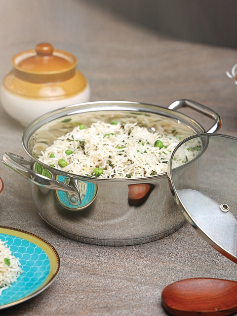 

Vinod Silver Toned Stainless Steel Induction Friendly Sauce Pan