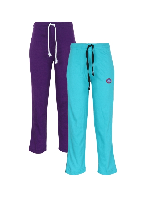 

VIMAL JONNEY Kids Pack Of 2 Purple & Blue Track Pants