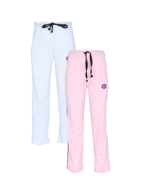 

VIMAL JONNEY Unisex Kids Pack of 2 Pink & White Track Pants