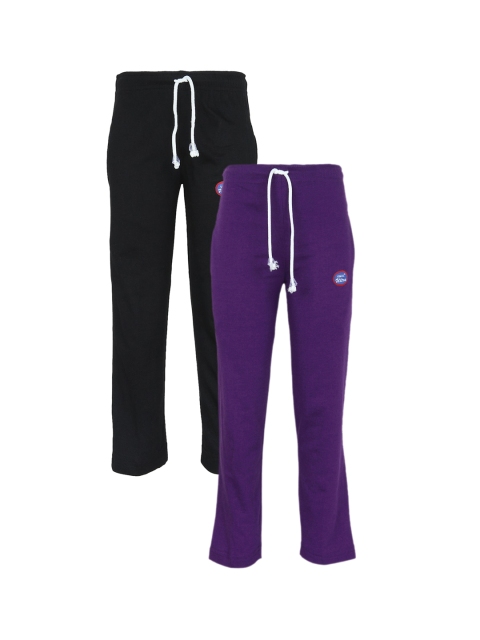

VIMAL JONNEY Pack of 2 Purple & Black Track Pants