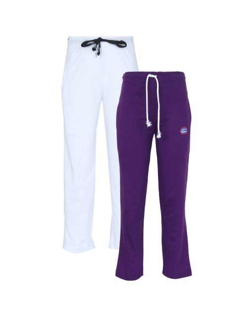 

VIMAL JONNEY Kids Pack of 2 Purple & White Track Pants