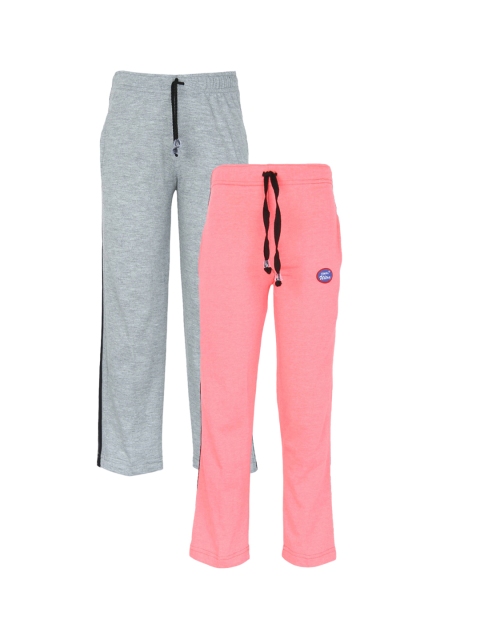 

VIMAL JONNEY Kids Pack Of 2 Peach-Coloured & Grey Track Pants