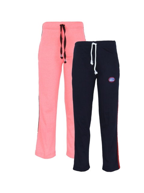 

Vimal Jonney Kids Pack of 2 Peach & Navy Blue Cotton Track Pants