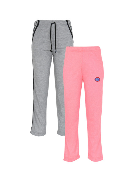 

VIMAL JONNEY Kids Pack Of 2 Grey & Peach-Coloured Track Pants