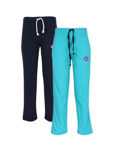 

VIMAL JONNEY Unisex Kids Multicolor Cotton Blended Trackpant Pack of 2, Navy blue