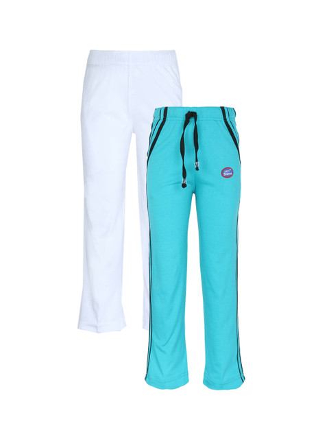 

VIMAL JONNEY Kids Pack of 2 Blue & White Cotton Track Pants