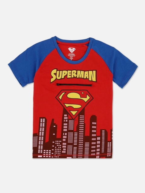 

Kids Ville Boys Blue Superman Printed Pure Cotton T-shirt