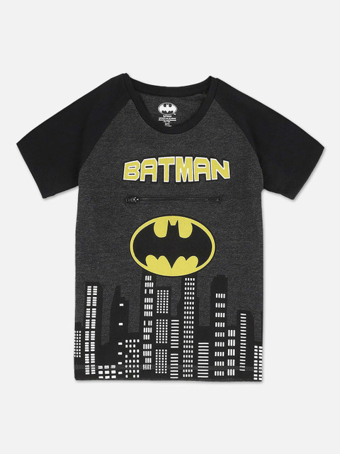 

Kids Ville Boys Grey Batman Printed T-shirt