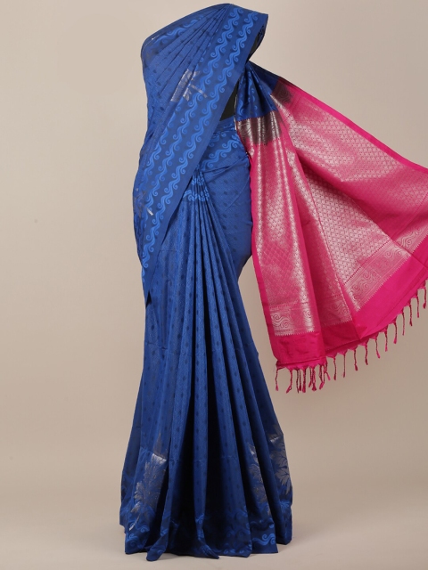 

Pothys Women Blue & Pink Art Silk Ethnic Motifs Woven Designed Saree