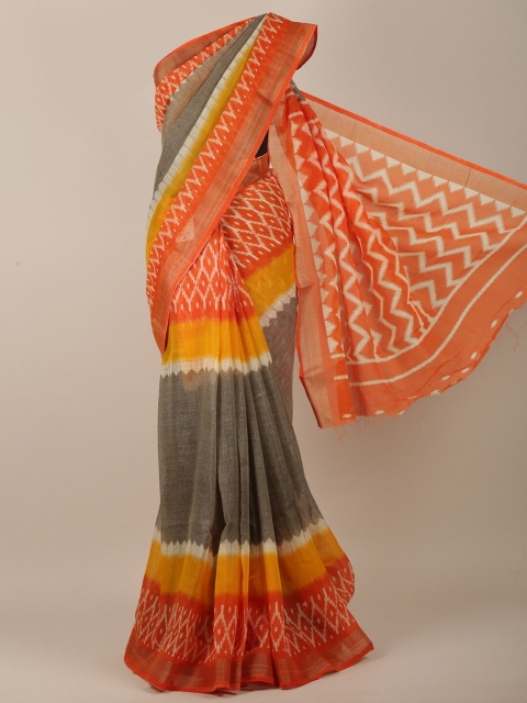

Pothys Women Multicolored Cotton Blend Geometric Printed Saree, Multi
