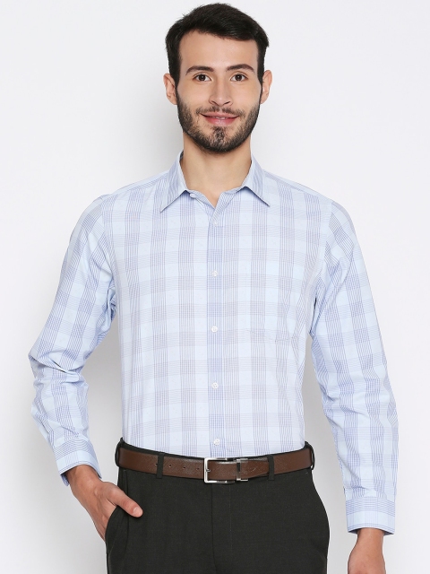 

Solemio Men Blue Checked Formal Shirt