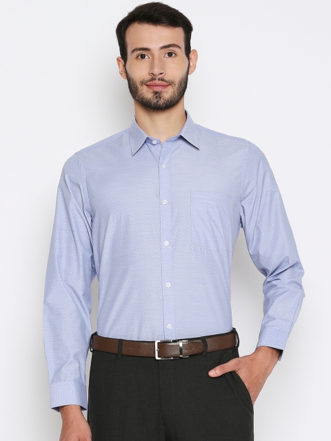 

Solemio Men Blue Printed Formal Shirt