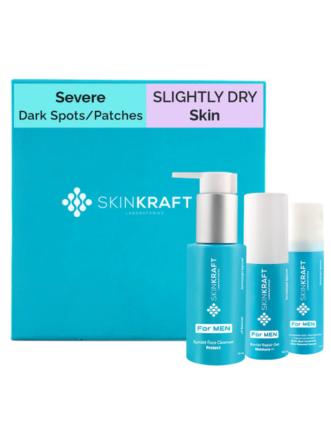 

SKINKRAFT Men Customized Skincare Kit For Slightly Dry Skin With Severe Dark Spots, Transparent