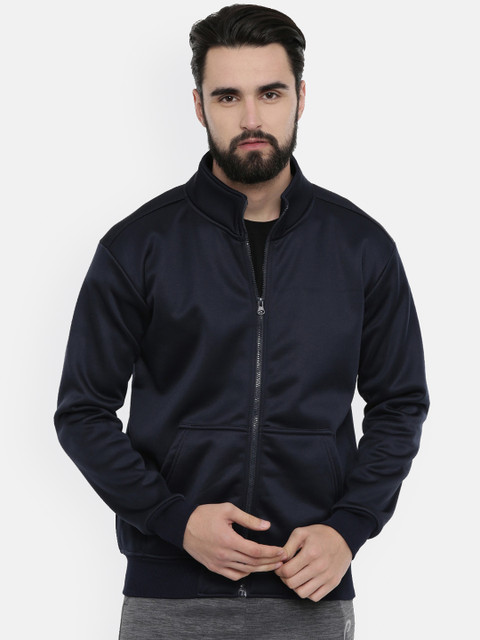

UNSULLY Men Navy Blue Solid Lightweight Bomber Jacket