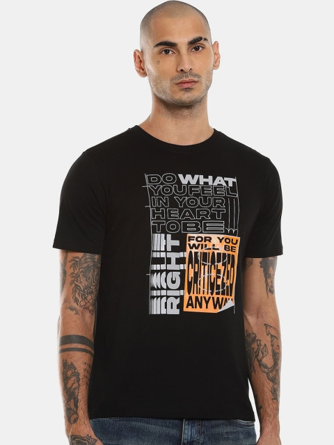 

Colt Men Black & White Printed Cotton T-shirt