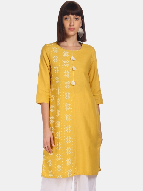 

Karigari Women Yellow Ethnic Motifs Printed Kurta