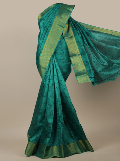 

Pothys Green & Gold-Toned Woven Design Saree