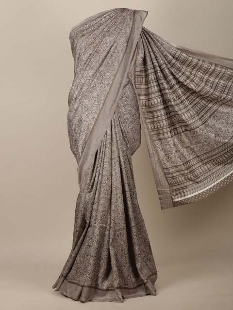 

Pothys Grey & White Ethnic Motifs Jute Silk Saree