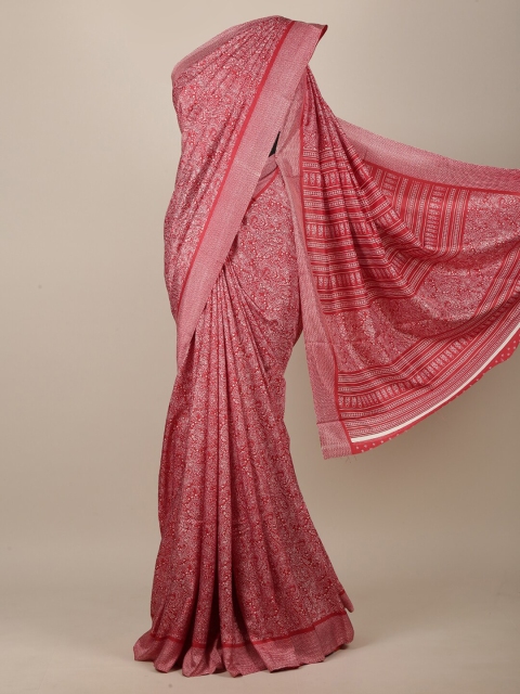 

Pothys Red & White Ethnic Motifs Jute Silk Saree