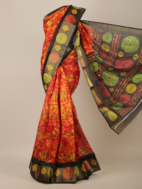 

Pothys Red & Orange Tie and Dye Saree
