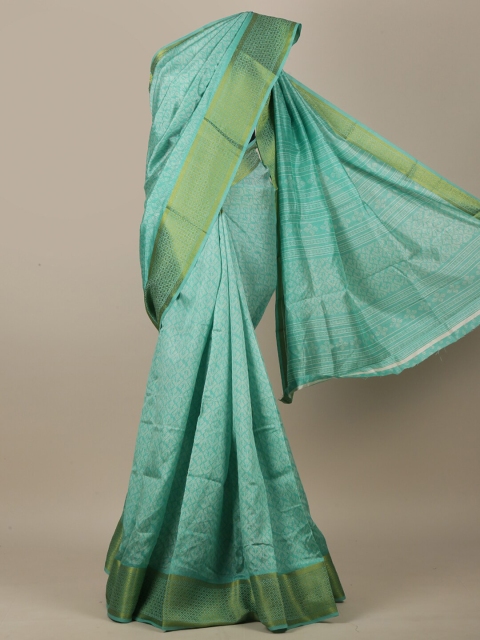 

Pothys Green & Gold-Toned Woven Design Zari Saree