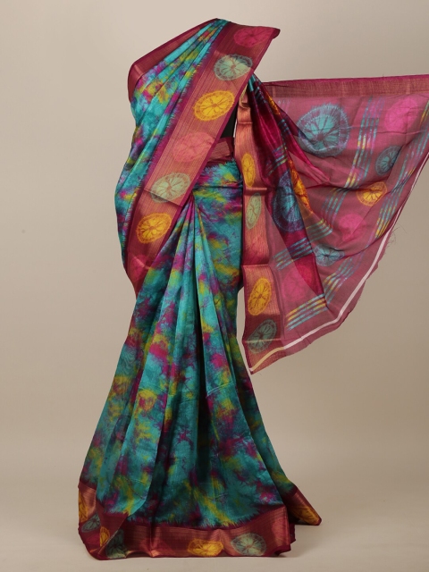 

Pothys Blue & Yellow Tie and Dye Saree