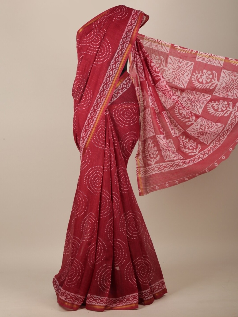 

Pothys Maroon & White Ethnic Motifs Saree