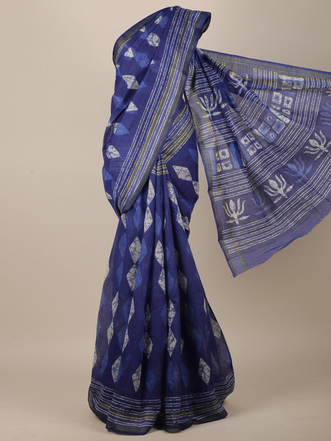 

Pothys Blue & White Printed Saree