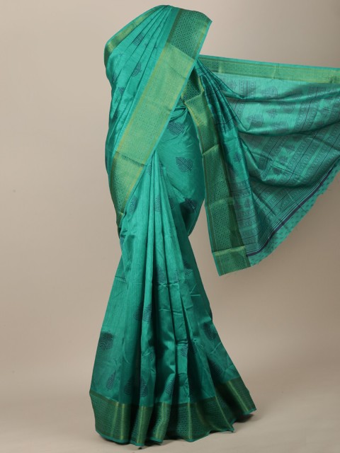 

Pothys Green & Gold-Toned Ethnic Motifs Saree