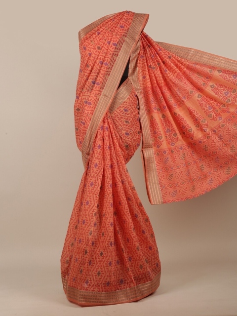 

Pothys Orange & Red Ethnic Motifs Saree