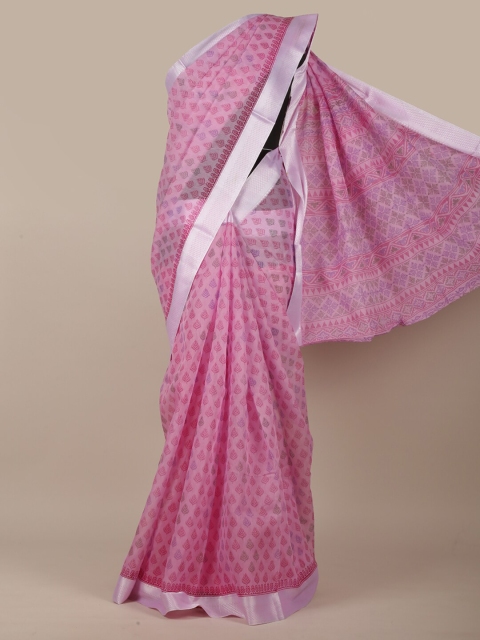 

Pothys Pink & Violet Ethnic Motifs Saree