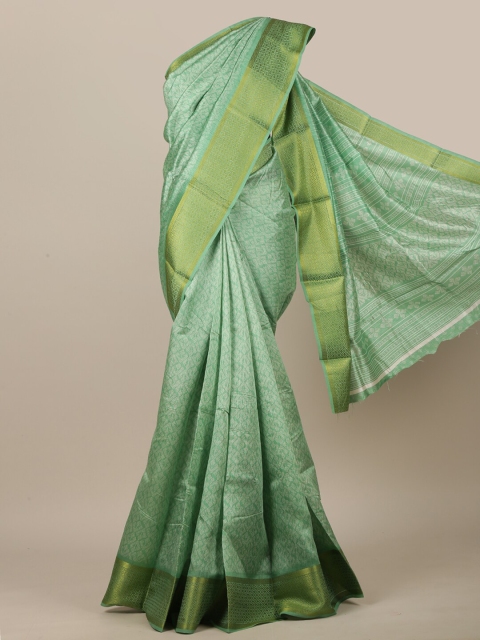 

Pothys Green & Gold-Coloured Ethnic Motifs Printed Saree