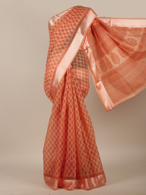 

Pothys Orange Ethnic Motifs Printed Saree