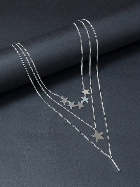 

Golden Peacock Silver-Toned Layered Necklace