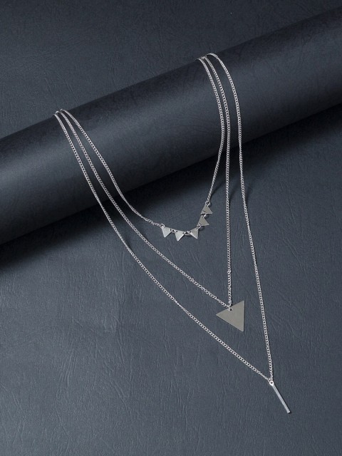 

Golden Peacock Women Silver Tone Layered Necklace